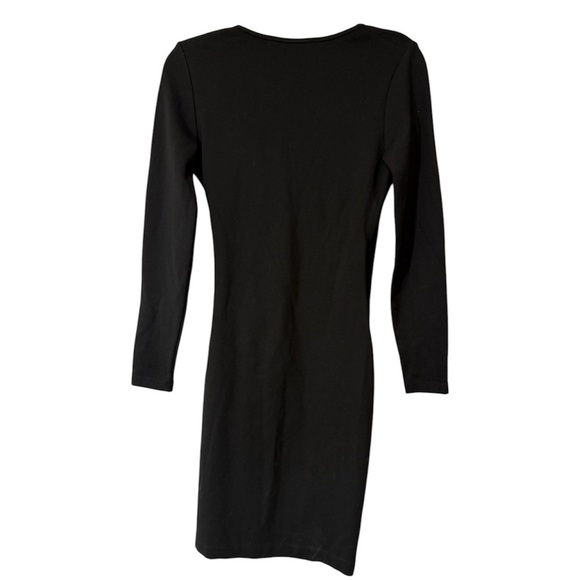 French Connection‎ Dress Faux Wrap Side Zipper Stretch Body Con Black Size 4 - Picture 10 of 11